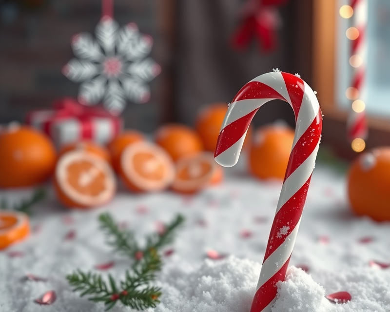 orange, candy cane